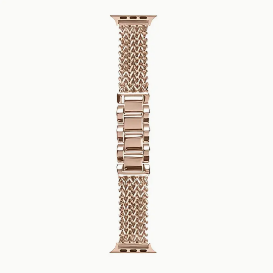 38-40-41mm / Rose Gold Correa Woven Metal Eslabon