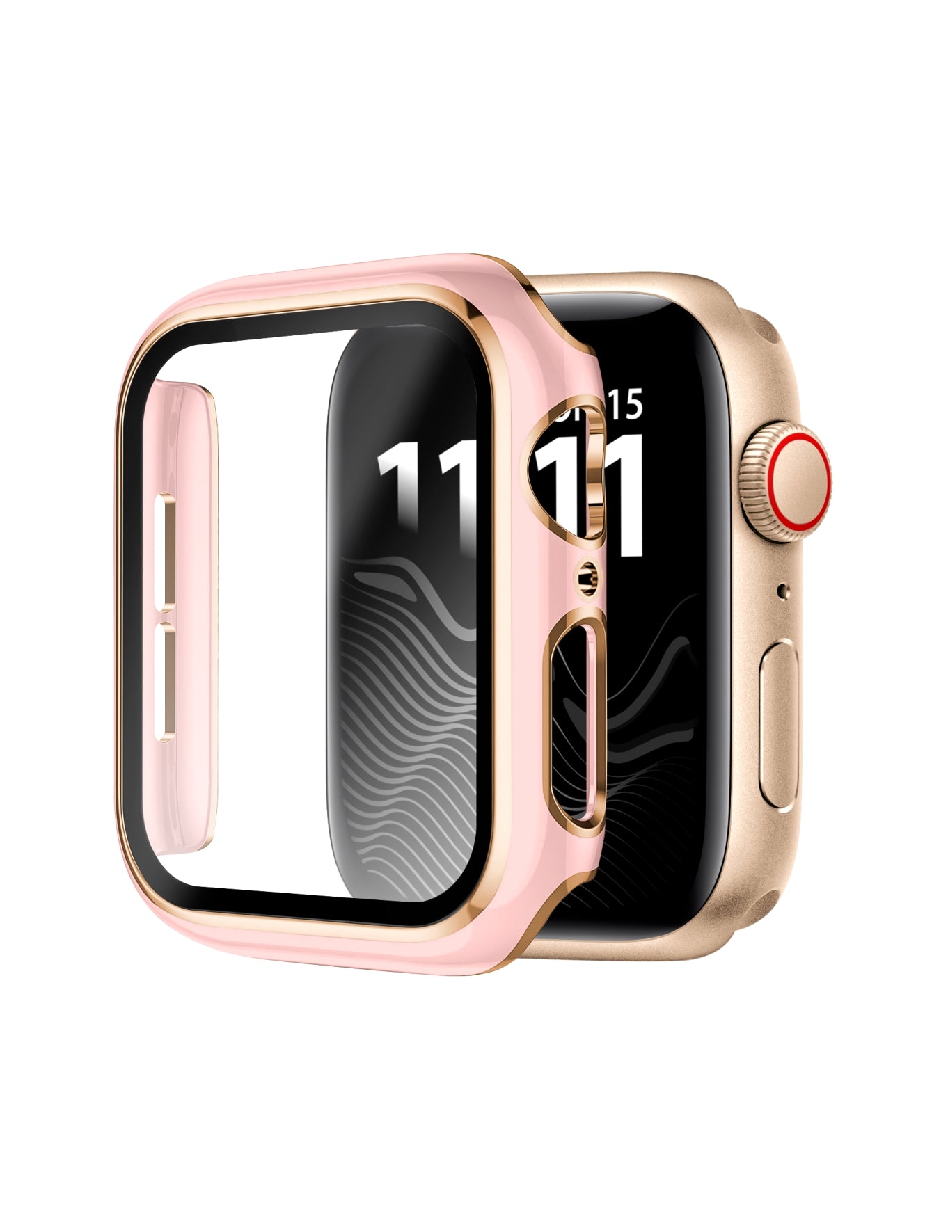 Protector Metalizado Completo Con Glass Pink/Gold 45mm