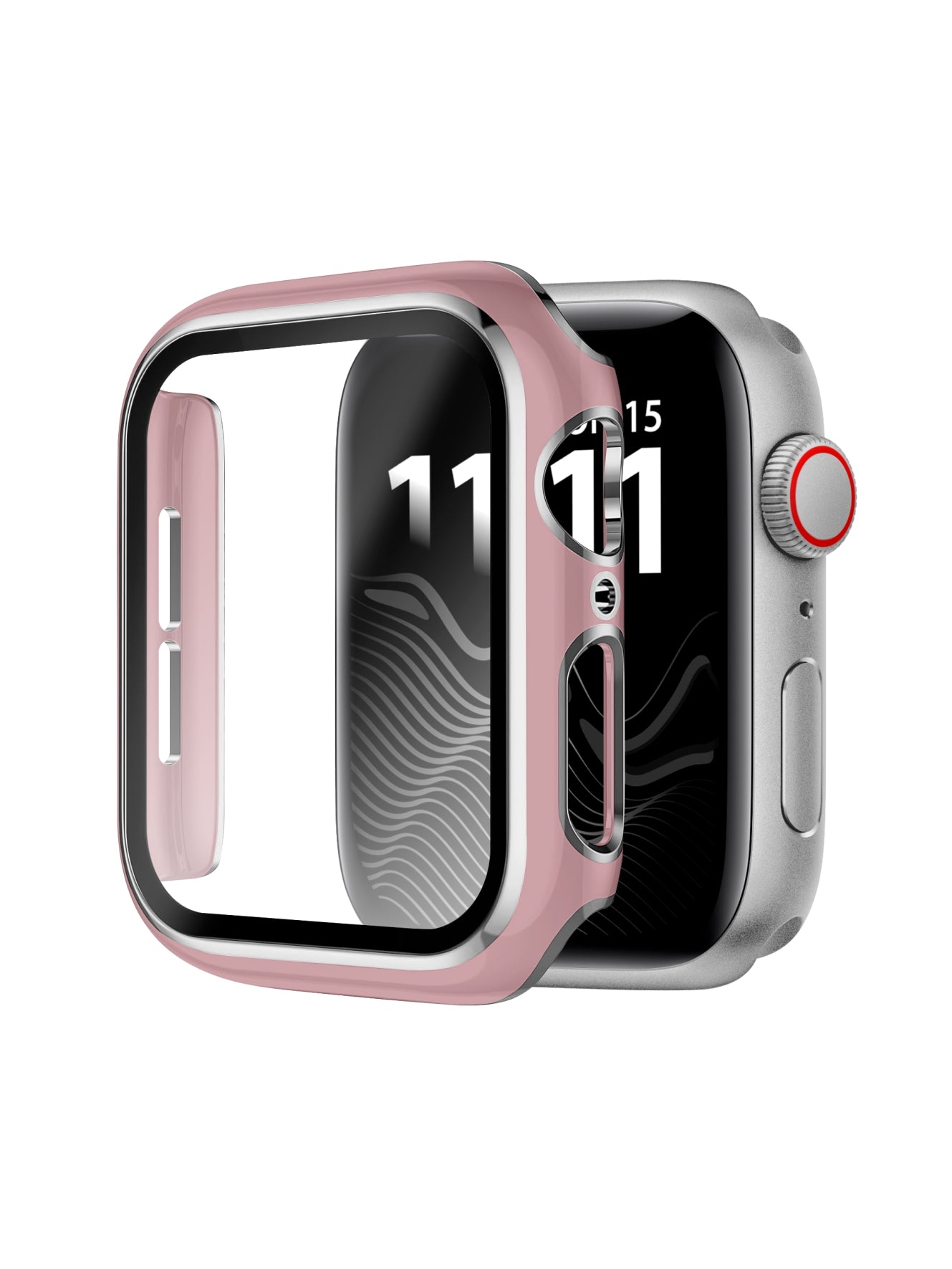 Protector Metalizado Completo Con Glass Pink/Silver 41mm