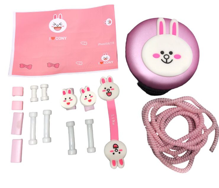 Bunny Pink Combo Estuche para cargador y audifonos