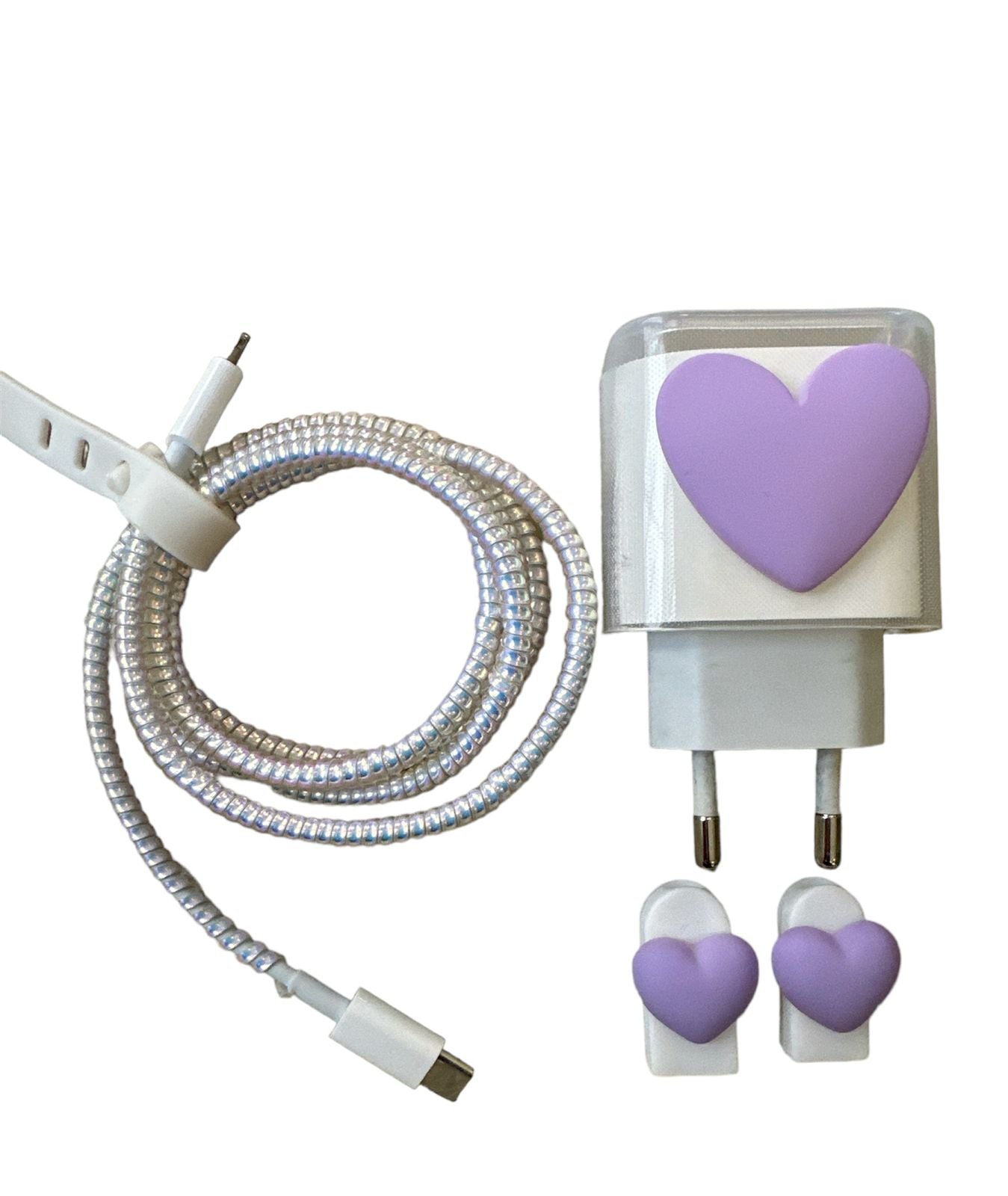 Purple Heart Protector de Cable y Cargador