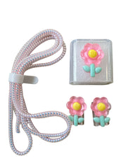 Pink Flower Protector de Cable y Cargador