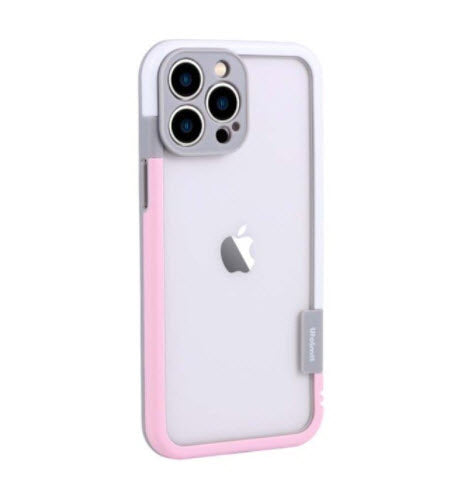 White-Pink Carcasa Bumper Wolmtt (Solo Borde) iPhone 13 Pro Max