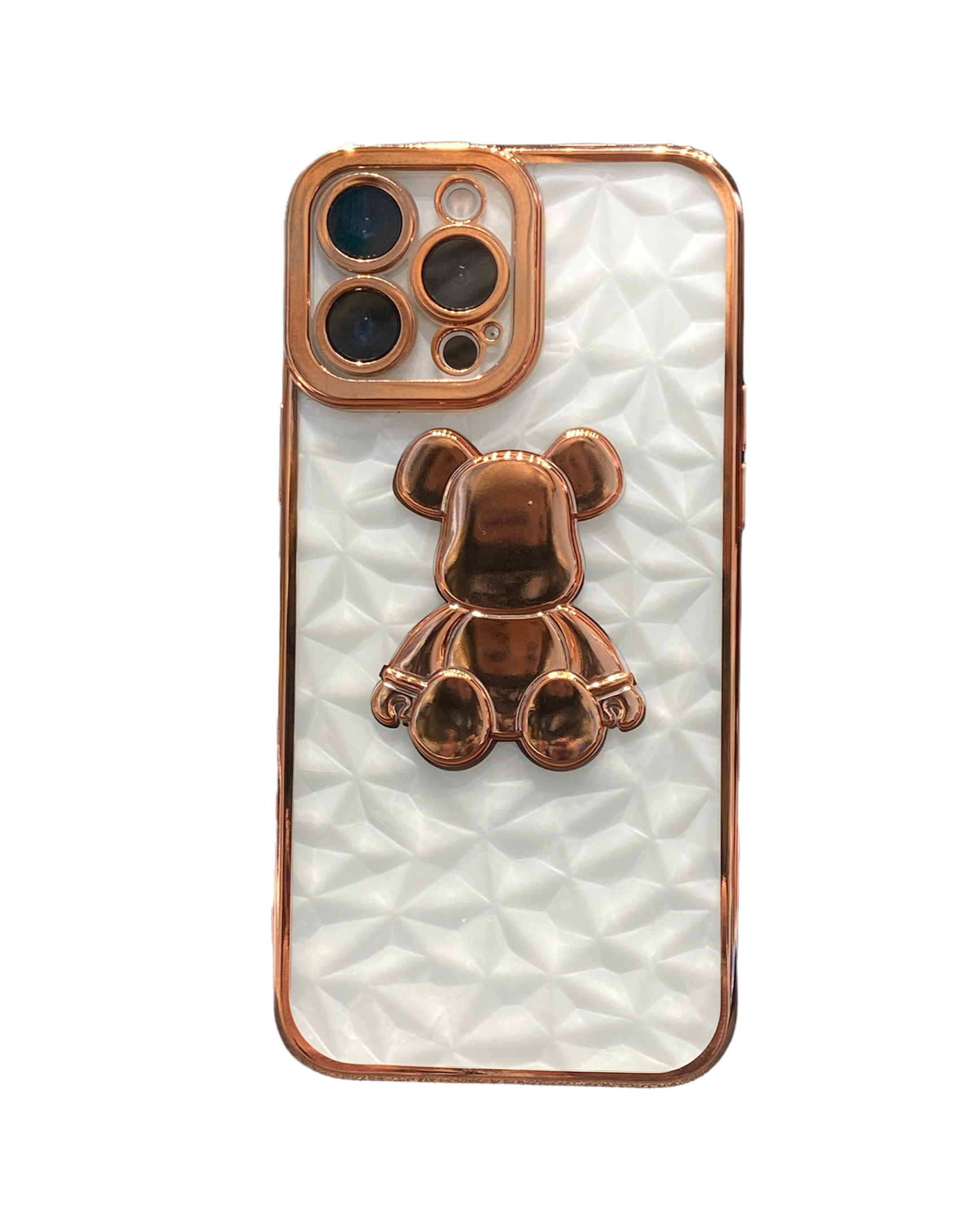 Bronce Carcasa BEARBRICK Transp con Borde iPhone 13 Pro Max