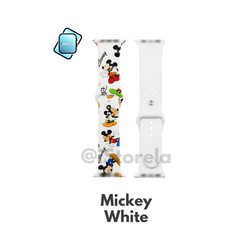 38-40-41mm S/M / White 2 Mickey Correas Silicon Mickey y Minnie