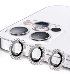 14 / 14 Plus (2 piezas) / 202 silver Cubre camara Diamonds para iPhone