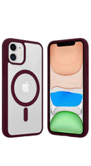 iPhone 14 Pro Max / Wine Carcasa Magsafe Borde Color Para iPhone
