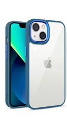 iPhone 14 Pro Max / Blue Carcasa Transparente con Camara Metálica