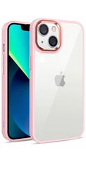 iPhone 14 Pro Max / Pink Carcasa Transparente con Camara Metálica