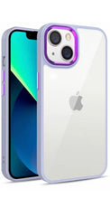 iPhone 14 Pro Max / Purple Carcasa Transparente con Camara Metálica