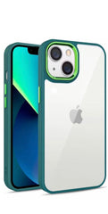 iPhone 14 Pro Max / Green Carcasa Transparente con Camara Metálica