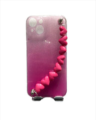 Pink Hearts Carcasa Degradé Lanyard Link iPhone 13 Normal