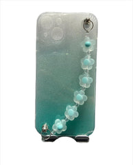 Aqua Flowers Carcasa Degradé Lanyard Link iPhone 13 Normal