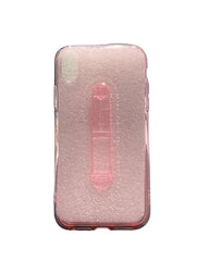 Pink Clear Carcasa Holder iPhone XR