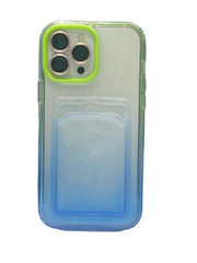 iPhone 7/8 / Green-Blue Carcasa Wallet Clear para iPhone