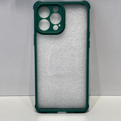 Dark Green Carcasa Transparente con Borde para iPhone 13 Normal