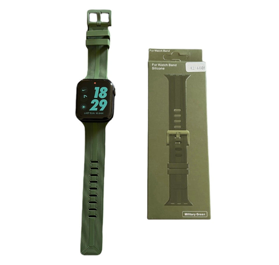 38-40-41mm / Military Green Correas Silicon Pro