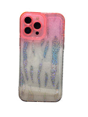 Pink-Clear Print Carcasa Wild Shine para iPhone 14 Pro